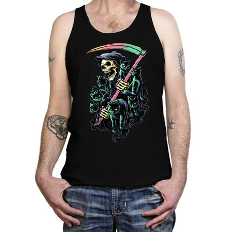 7 Deathly Cats - Tanktop Tanktop RIPT Apparel X-Small / Black