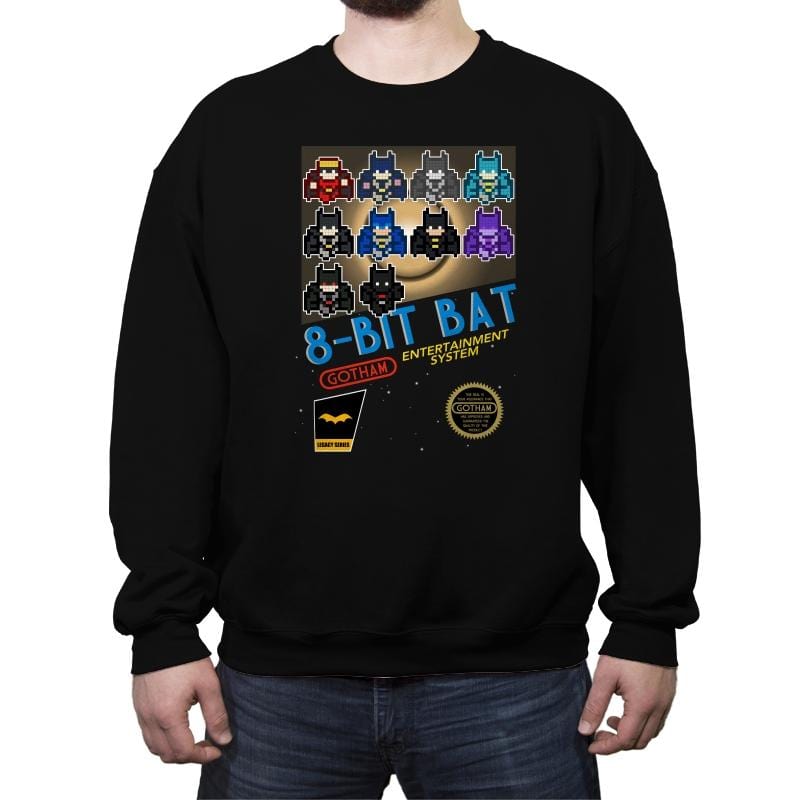 8-Bit Bat - Crew Neck Sweatshirt Crew Neck Sweatshirt RIPT Apparel Small / Black