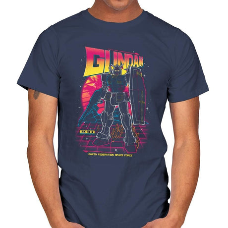 80s Retro RX 78-2 Gundam - Mens T-Shirts RIPT Apparel Small / Navy