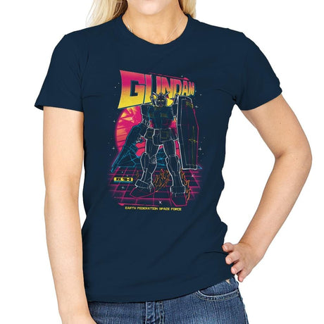 80s Retro RX 78-2 Gundam - Womens T-Shirts RIPT Apparel Small / Navy