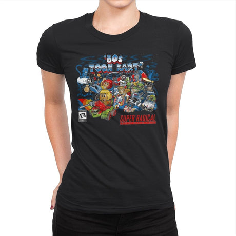 80s Toon Kart - Womens Premium T-Shirts RIPT Apparel Small / Black