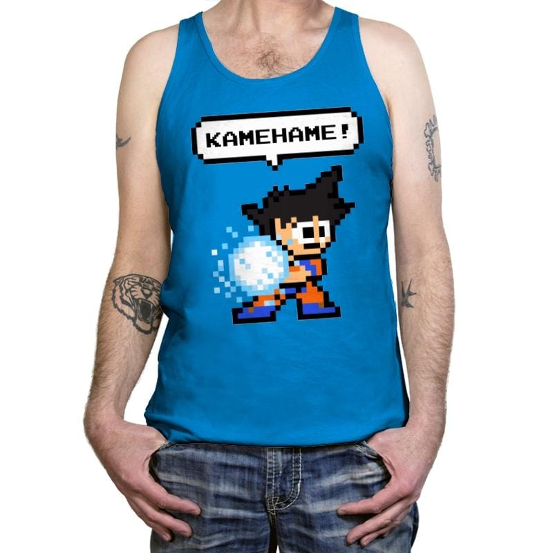 8bit Kamehame - Tanktop Tanktop RIPT Apparel X-Small / Teal