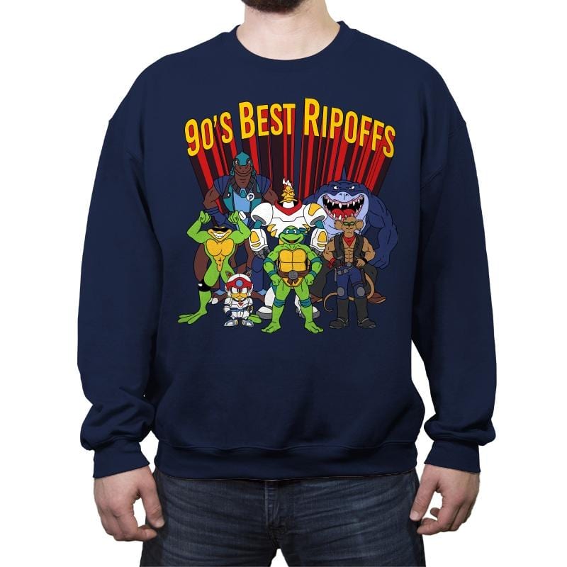 90´s Best Ripoffs - Crew Neck Sweatshirt Crew Neck Sweatshirt RIPT Apparel Small / Navy