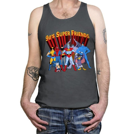 90's Super Friends - Anytime - Tanktop Tanktop RIPT Apparel X-Small / Charcoal