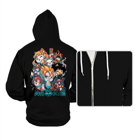 90s Anime Neko - Hoodies Hoodies RIPT Apparel Small / Black