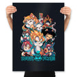 90s Anime Neko - Prints Posters RIPT Apparel 18x24 / Black