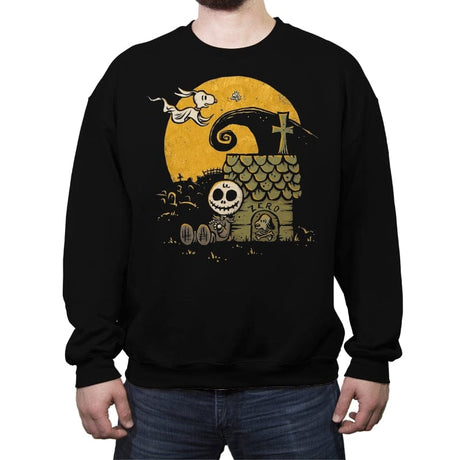 A Boy and His Ghost Dog - Crew Neck Sweatshirt Crew Neck Sweatshirt RIPT Apparel Small / Black