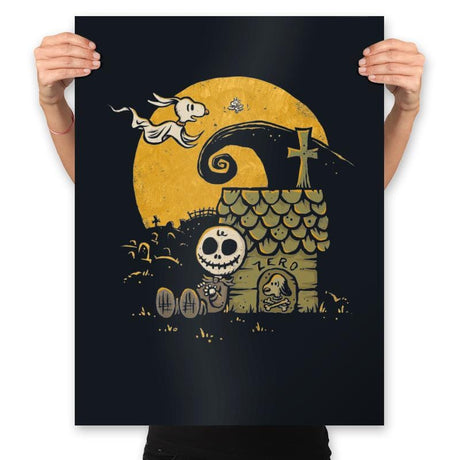 A Boy and His Ghost Dog - Prints Posters RIPT Apparel 18x24 / Black