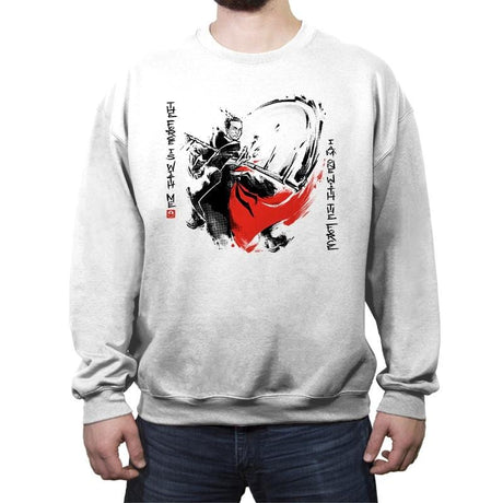 A Brush with the Force - Crew Neck Sweatshirt Crew Neck Sweatshirt RIPT Apparel Small / White