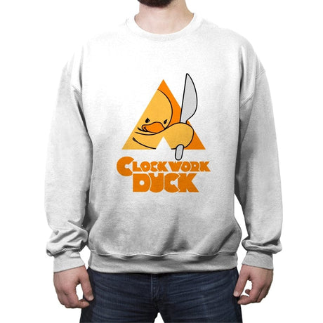 A Clockwork Duck - Crew Neck Sweatshirt Crew Neck Sweatshirt RIPT Apparel Small / White