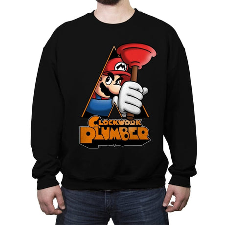 A Clockwork Plumber - Crew Neck Sweatshirt Crew Neck Sweatshirt RIPT Apparel Small / Black