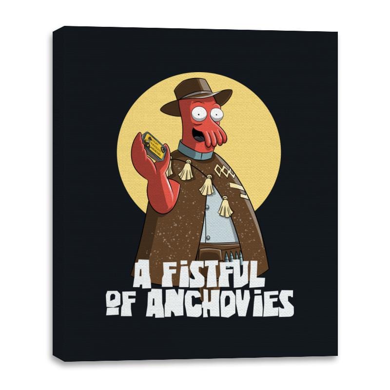 A Fistful of Anchovies - Canvas Wraps Canvas Wraps RIPT Apparel 16x20 / Black