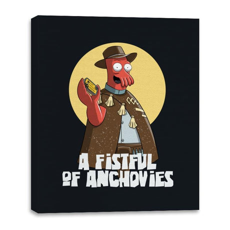 A Fistful of Anchovies - Canvas Wraps Canvas Wraps RIPT Apparel 16x20 / Black