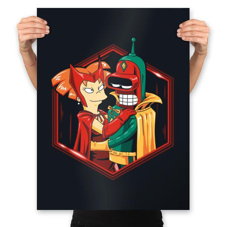 A Futuristic Couple - Prints Posters RIPT Apparel 18x24 / Black