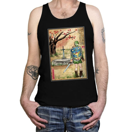 A Link to the Past Woodblock - Tanktop Tanktop RIPT Apparel X-Small / Black