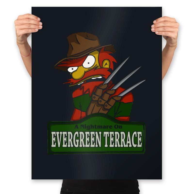 A Nightmare on Evergreen Terrace - Prints Posters RIPT Apparel 18x24 / Black