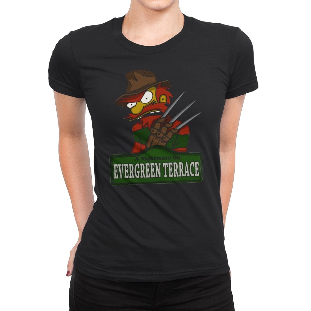 A Nightmare on Evergreen Terrace - Womens Premium T-Shirts RIPT Apparel Small / Black