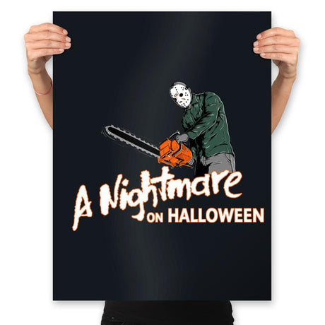 A Nightmare on Halloween - Anytime Design - Prints Posters RIPT Apparel 18x24 / Black