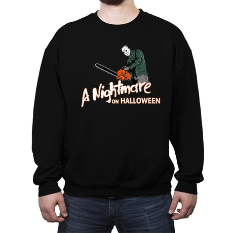 A Nightmare on Halloween - Crew Neck Sweatshirt Crew Neck Sweatshirt RIPT Apparel Small / Black