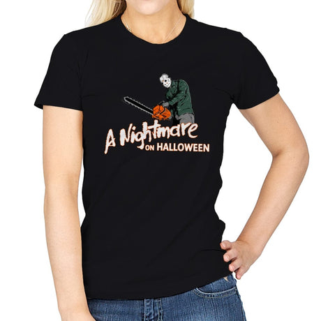 A Nightmare on Halloween - Womens T-Shirts RIPT Apparel Small / Black