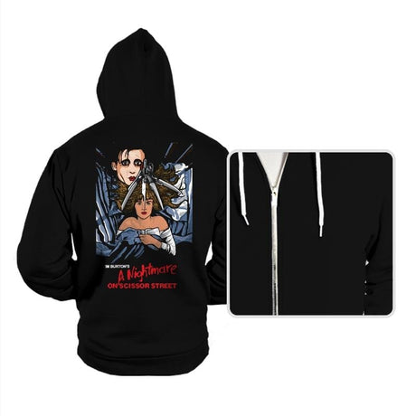 A Nightmare On Scissor Street - Hoodies Hoodies RIPT Apparel Small / Black