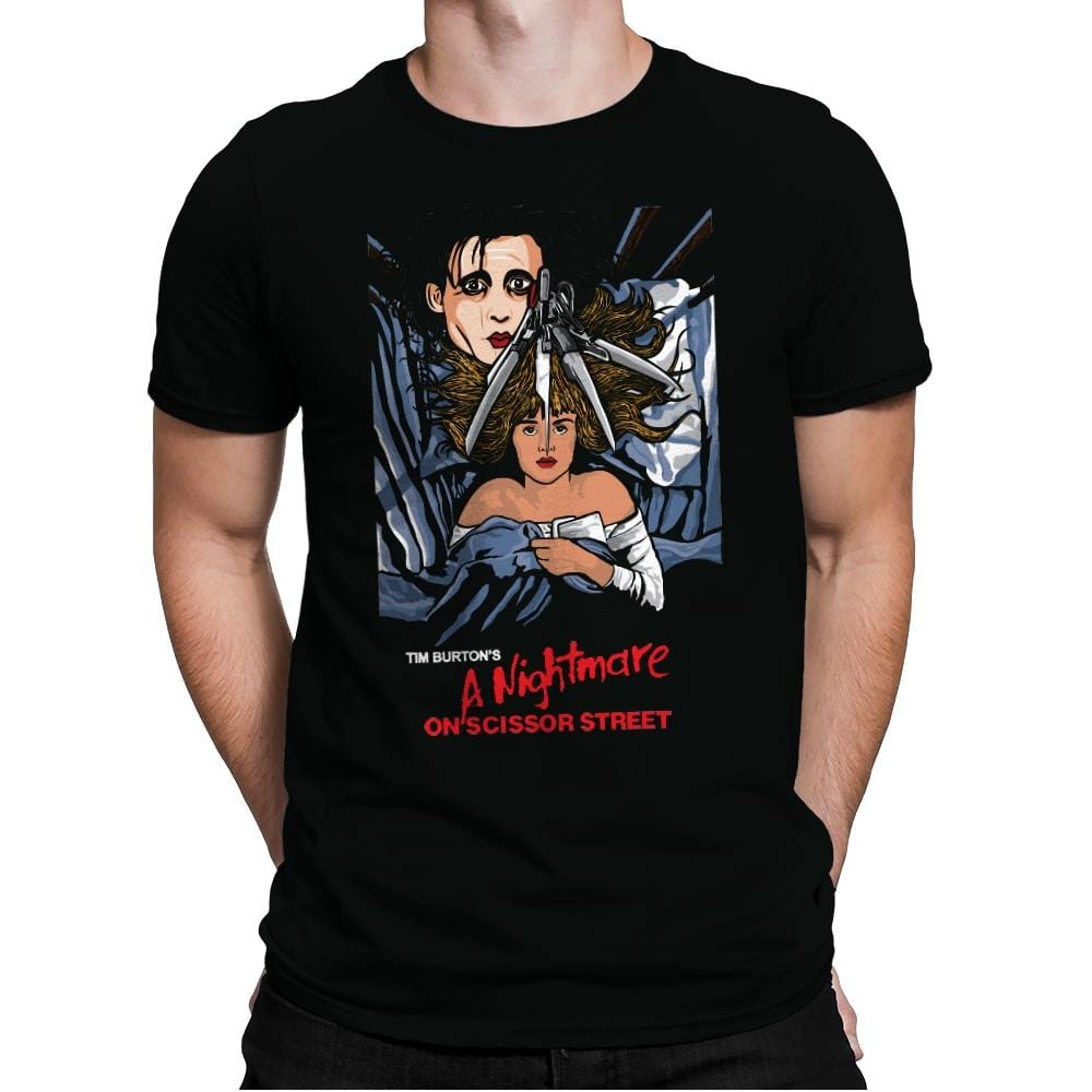 A Nightmare On Scissor Street - Mens Premium T-Shirts RIPT Apparel Small / Black