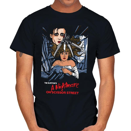 A Nightmare On Scissor Street - Mens T-Shirts RIPT Apparel Small / Black