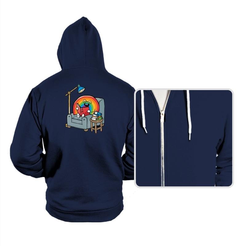 A Rainbow Reading - Hoodies Hoodies RIPT Apparel Small / Navy