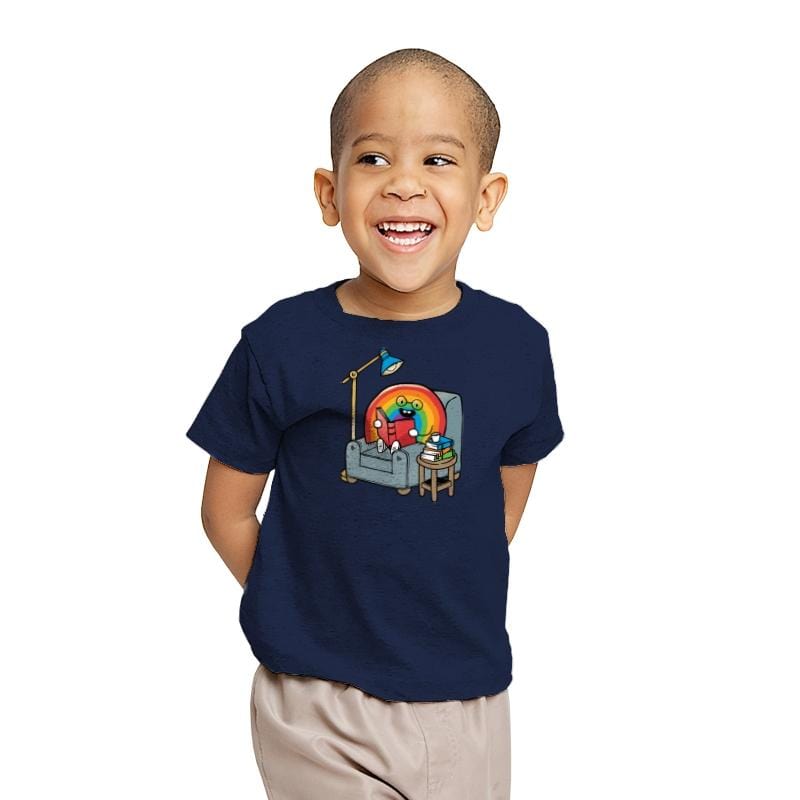 A Rainbow Reading - Youth T-Shirts RIPT Apparel X-small / Navy