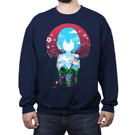 A Silent Love - Crew Neck Sweatshirt Crew Neck Sweatshirt RIPT Apparel Small / Navy