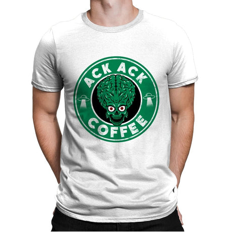 Ack Ack Coffee - Mens Premium T-Shirts RIPT Apparel Small / White