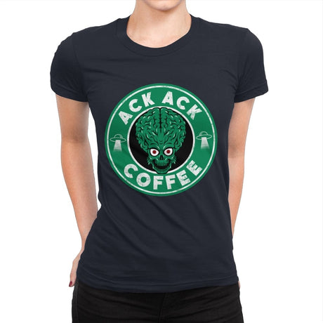 Ack Ack Coffee - Womens Premium T-Shirts RIPT Apparel Small / Midnight Navy