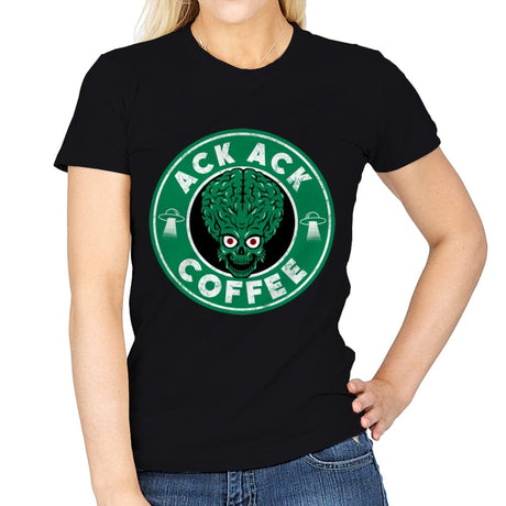 Ack Ack Coffee - Womens T-Shirts RIPT Apparel Small / Black