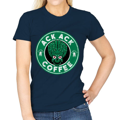 Ack Ack Coffee - Womens T-Shirts RIPT Apparel Small / Navy