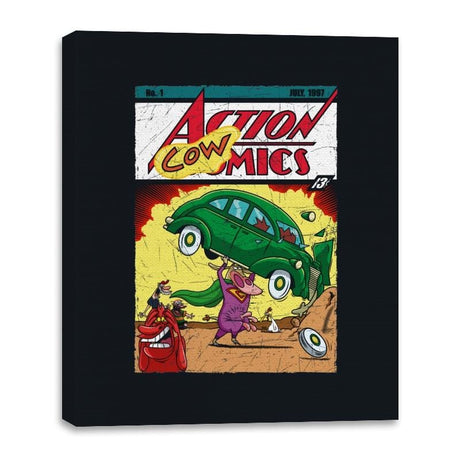 Action Cowmics - Canvas Wraps Canvas Wraps RIPT Apparel 8x10 / Black