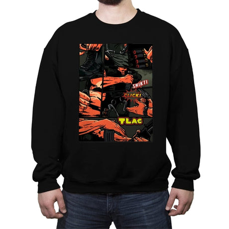 Action Flick - Crew Neck Sweatshirt Crew Neck Sweatshirt RIPT Apparel Small / Black