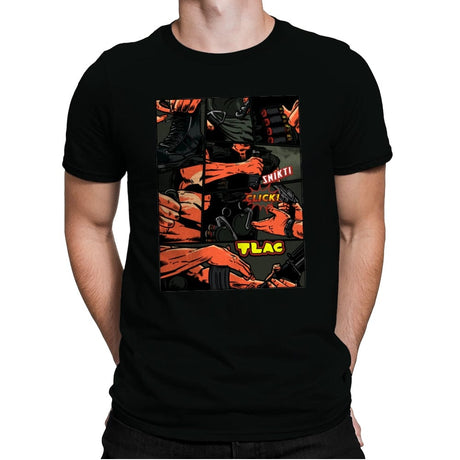 Action Flick - Mens Premium T-Shirts RIPT Apparel Small / Black