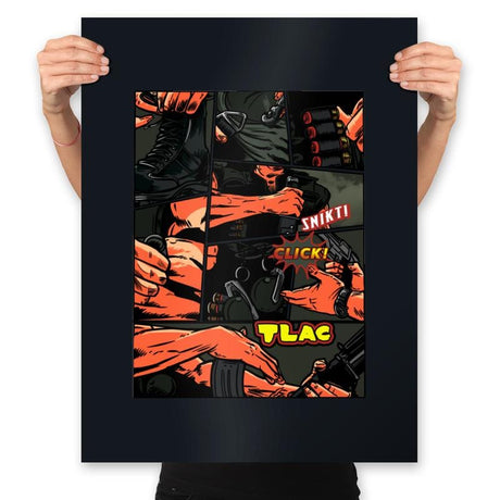 Action Flick - Prints Posters RIPT Apparel 18x24 / Black