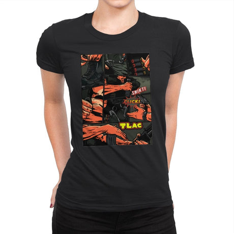 Action Flick - Womens Premium T-Shirts RIPT Apparel Small / Black