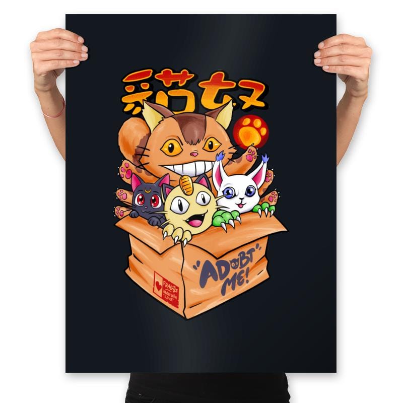 Adobt Populer Cats - Prints Posters RIPT Apparel 18x24 / Black