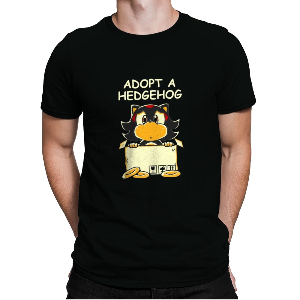 Adopt A Hedgehog - Mens Premium T-Shirts RIPT Apparel Small / Black