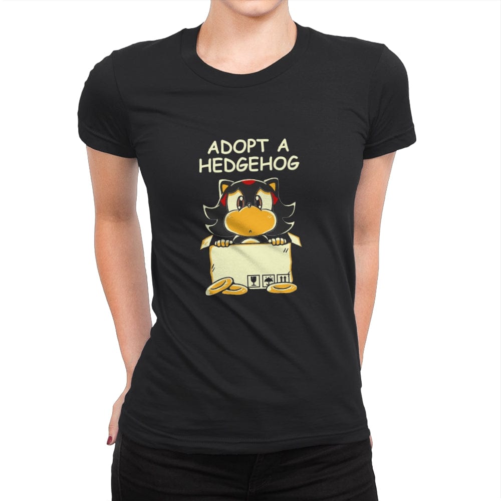 Adopt A Hedgehog - Womens Premium T-Shirts RIPT Apparel Small / Black