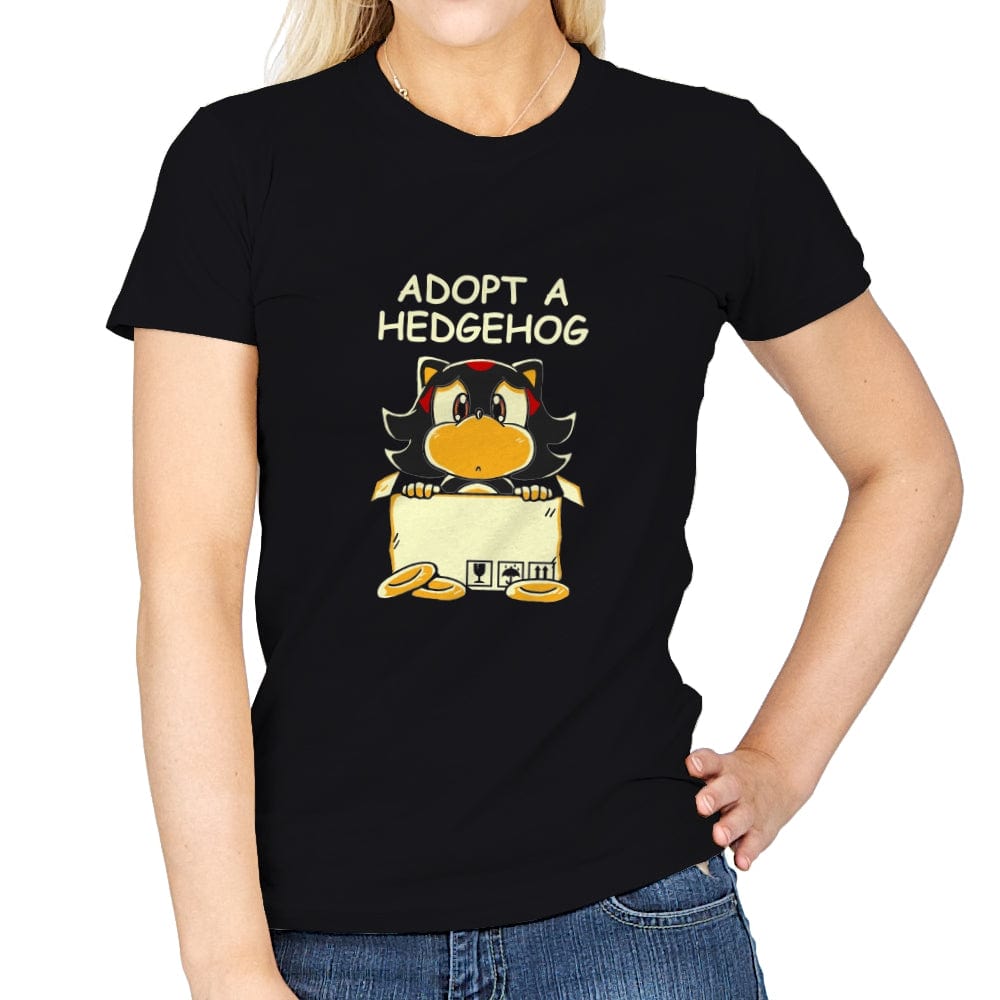 Adopt A Hedgehog - Womens T-Shirts RIPT Apparel Small / Black