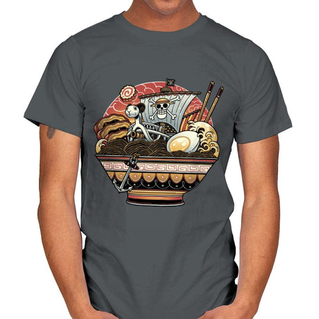 Ahoy, Noodle Pirates! - Mens T-Shirts RIPT Apparel Small / Charcoal