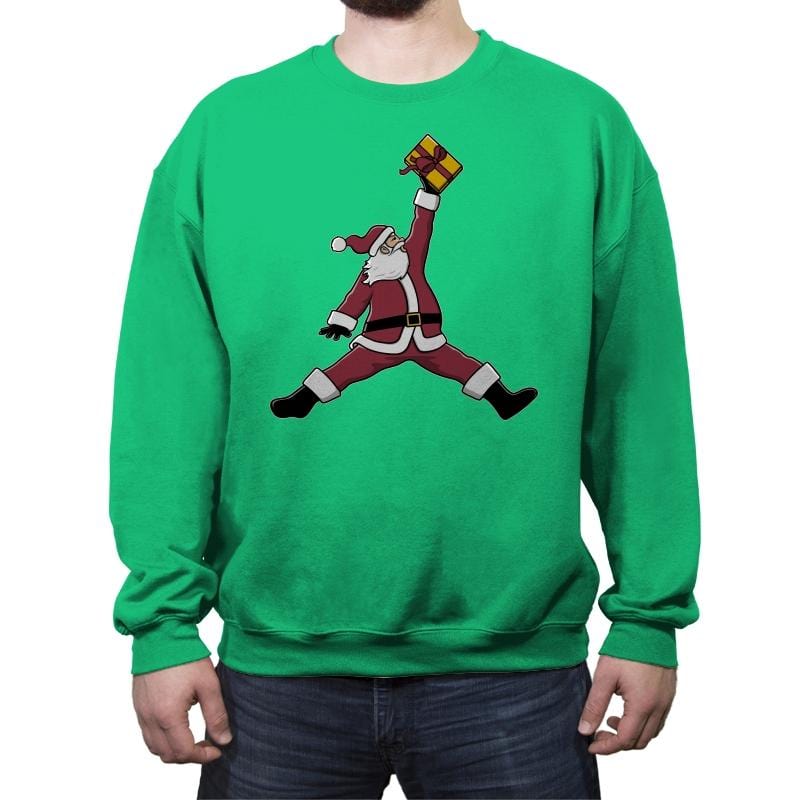 Air Santa! - Crew Neck Sweatshirt Crew Neck Sweatshirt RIPT Apparel Small / Irish Green