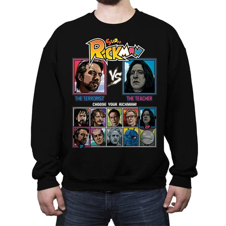 Alan Rickman Fighter - Crew Neck Sweatshirt Crew Neck Sweatshirt RIPT Apparel Small / Black