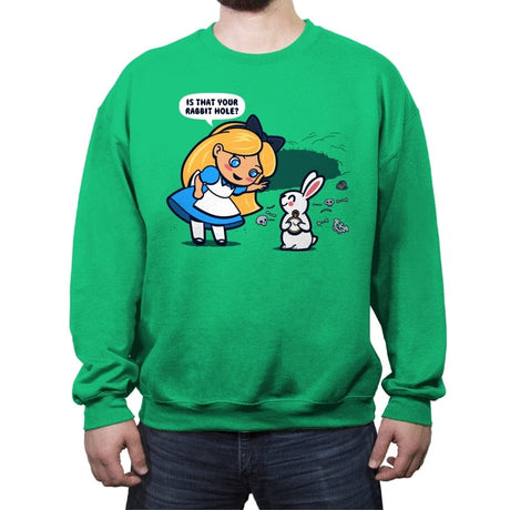 Alice in Caerbannog - Crew Neck Sweatshirt Crew Neck Sweatshirt RIPT Apparel Small / Irish Green