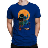 Alien and Girl Gazing at the Moon - Mens Premium T-Shirts RIPT Apparel Small / Royal