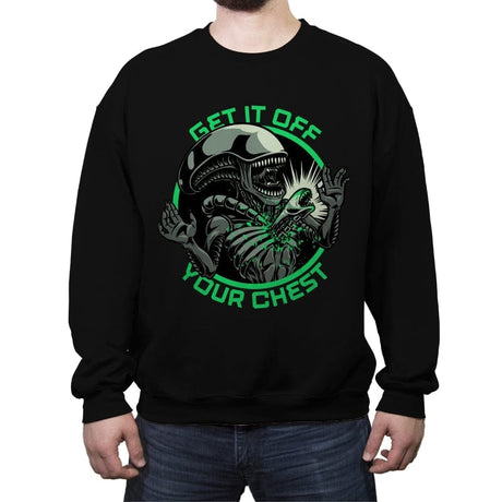 Alien Chest Therapy - Crew Neck Sweatshirt Crew Neck Sweatshirt RIPT Apparel Small / Black