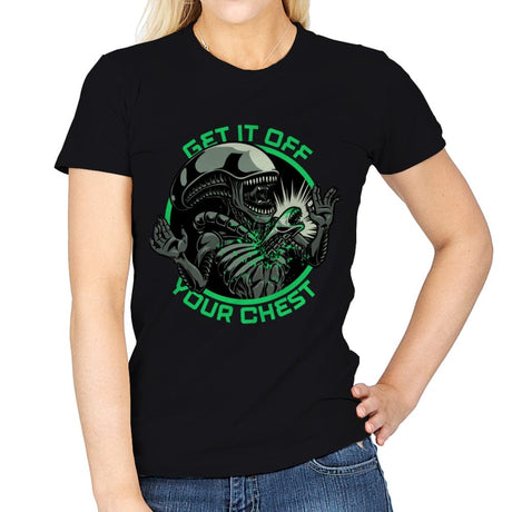 Alien Chest Therapy - Womens T-Shirts RIPT Apparel Small / Black